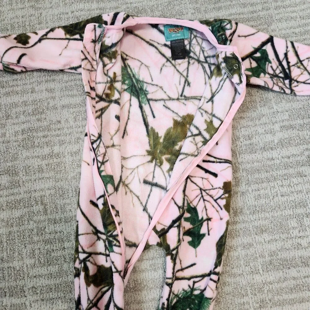 Trail Crest toddler girls fleece footed pajamas pink camo size L 18-24 months